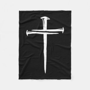 Funny Christian Jesus Crist Three Nails Cross Fleece Blanket