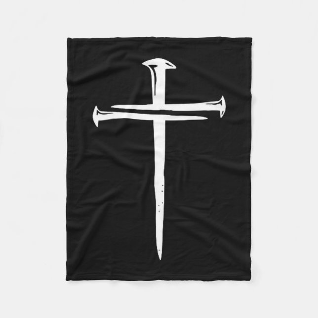 Funny Christian Jesus Crist Three Nails Cross  Fleece Blanket (Front)