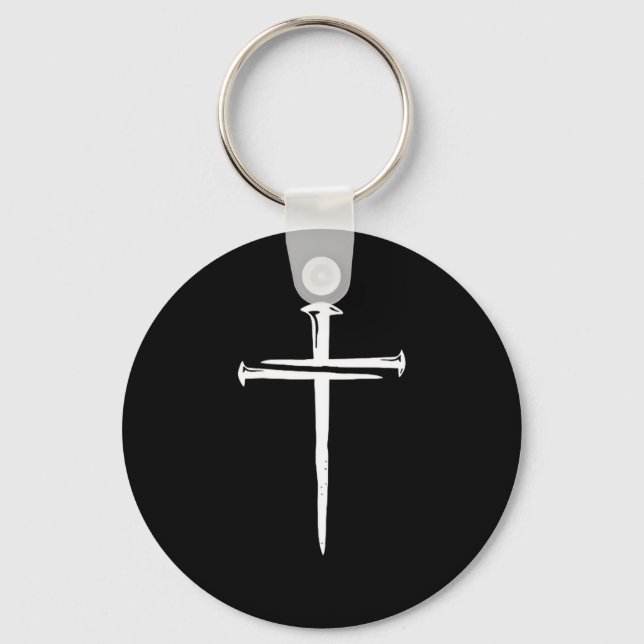 Funny Christian Jesus Crist Three Nails Cross  Key Ring (Front)