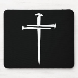 Funny Christian Jesus Crist Three Nails Cross Mouse Mat