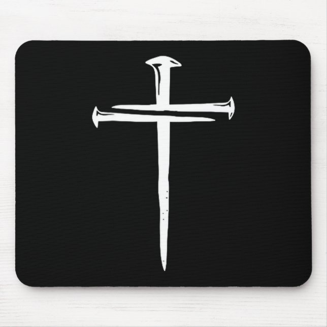 Funny Christian Jesus Crist Three Nails Cross  Mouse Mat (Front)