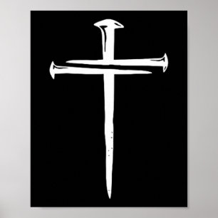 Funny Christian Jesus Crist Three Nails Cross Poster