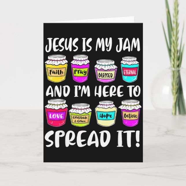 Funny Christian Jesus Is My Jam Here To Spread Bib Card (Front)