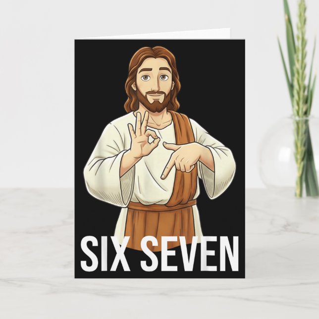 Funny Christian Jesus Six Seven 67 Faith Humor Chr Card (Front)