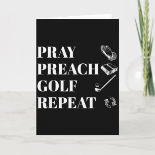 Funny Christian Pray Preach Golf Repeat Pastor Min Card