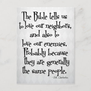 Funny Christian Religious Quote GK Chesterton Postcard
