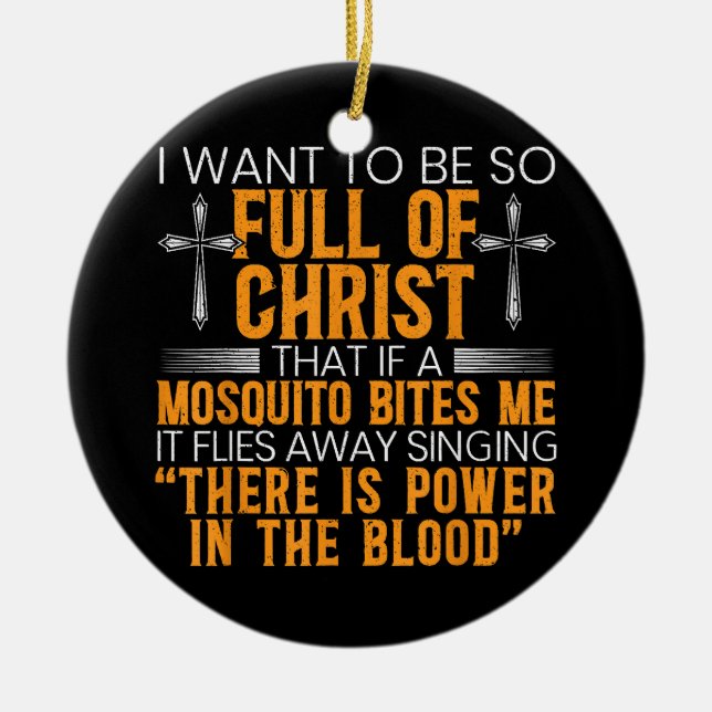 Funny Christian Religious Servant Of God Faithful  Ceramic Tree Decoration (Front)