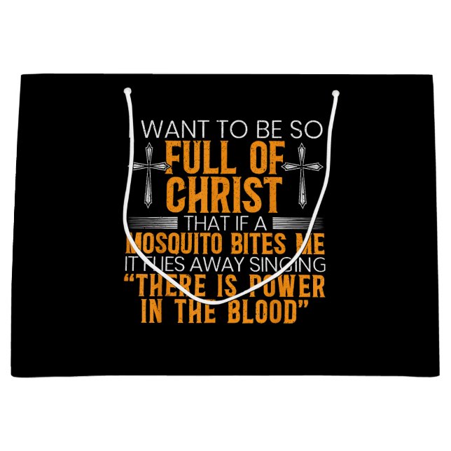 Funny Christian Religious Servant Of God Faithful  Large Gift Bag (Front)