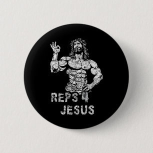 Funny Christian Reps 4 Jesus Funny Workout Bodybui 6 Cm Round Badge