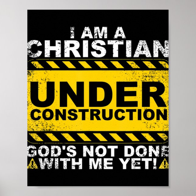 Funny Christian Under Construction Gift Catholic M Poster (Front)