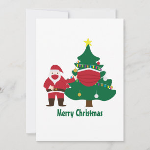 Funny Christmas 2020 Santa and decorated tree Holiday Card