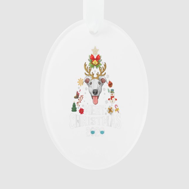 Funny Christmas 2020 Tree Greyhound Mask Costume Ornament (Front)