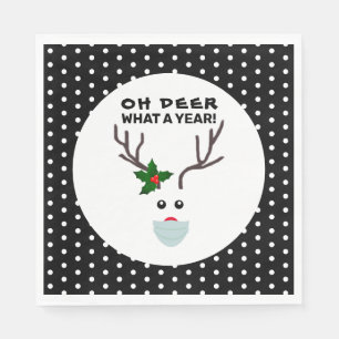 Funny Christmas 2021 Oh Dear What A Year Reindeer Napkin