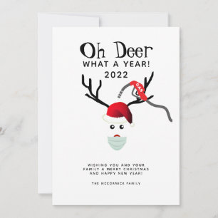 Funny Christmas 2022 Gas Meme Reindeer Family Holiday Card
