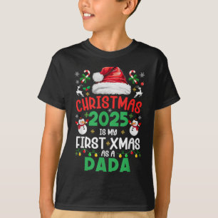 Funny Christmas 2025 Is My First Xmas As A Papa Fa T-Shirt