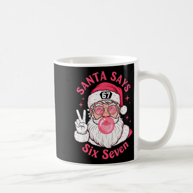 Funny Christmas 67 Meme Brain Rot Santa Claus Xmas Coffee Mug (Right)