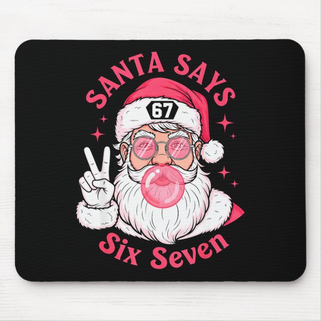 Funny Christmas 67 Meme Brain Rot Santa Claus Xmas Mouse Mat (Front)