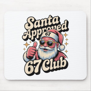 Funny Christmas 67 Meme - Retro Santa Approved 67 Mouse Mat