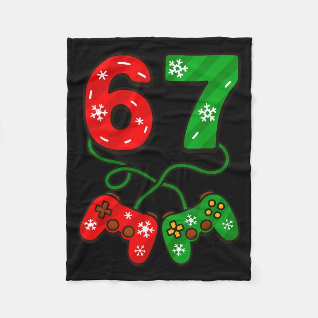 Funny Christmas 67 Meme Six Seven Video Games Game Fleece Blanket (Front)