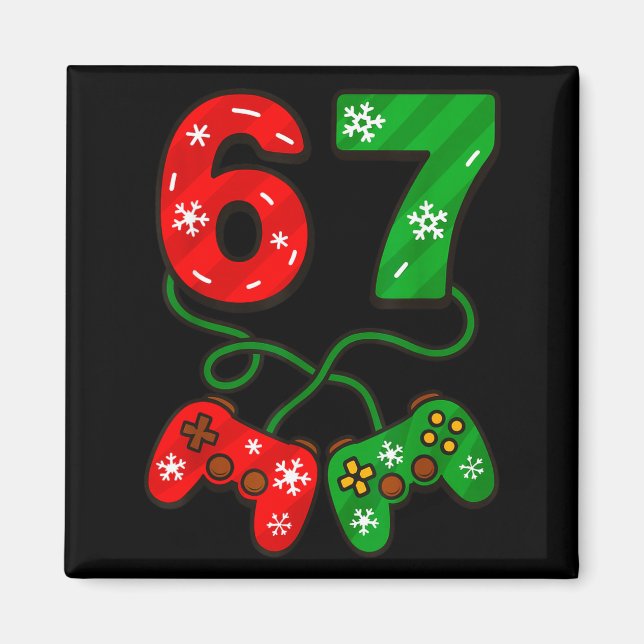 Funny Christmas 67 Meme Six Seven Video Games Game Magnet (Front)