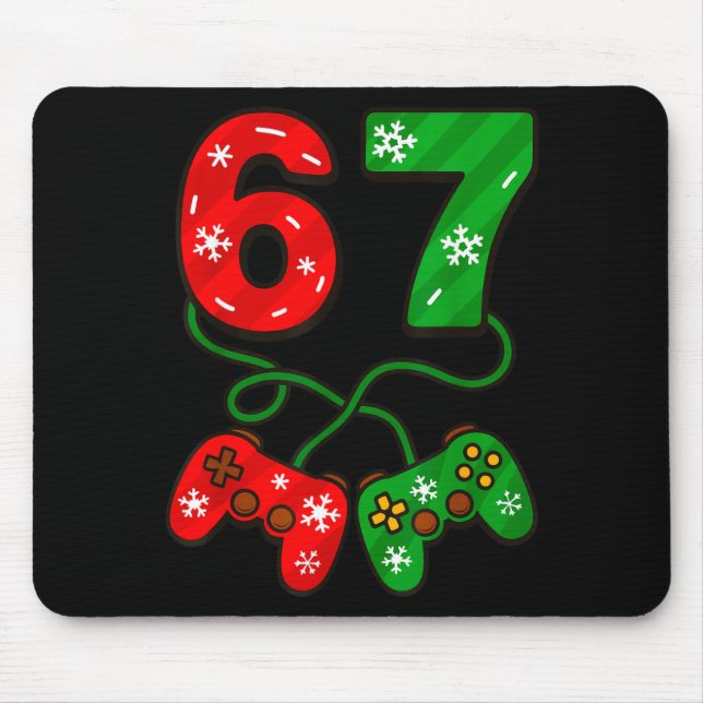 Funny Christmas 67 Meme Six Seven Video Games Game Mouse Mat (Front)