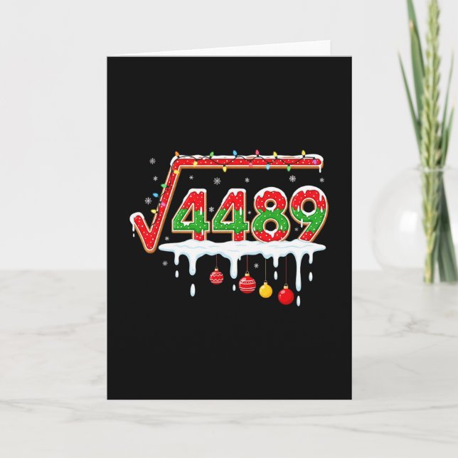 Funny Christmas 67 Meme Square Root 4489 Slang Mat Card (Front)