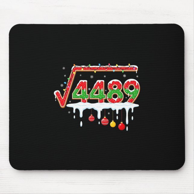 Funny Christmas 67 Meme Square Root 4489 Slang Mat Mouse Mat (Front)