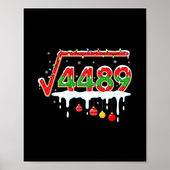 Funny Christmas 67 Meme Square Root 4489 Slang Mat Poster (Front)