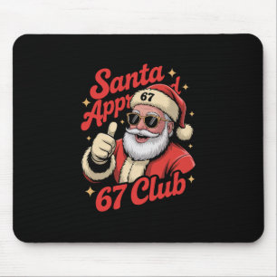 Funny Christmas 67 Santa - Retro Santa Approved 67 Mouse Mat