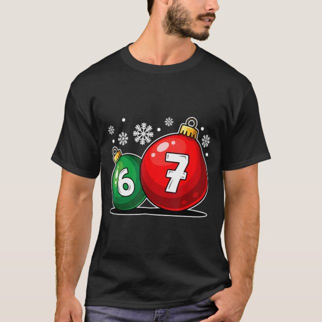 Funny Christmas 67 Six Seven Meme Gen Alpha Slang  T-Shirt (Front)