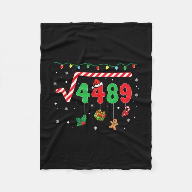 Funny Christmas 6 7 Math Teacher 67 Meme Square Ro Fleece Blanket (Front)