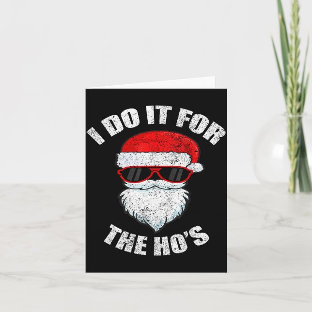 Funny Christmas Adult Naughty Dirty Pajama, Ho Pj, Card (Front)