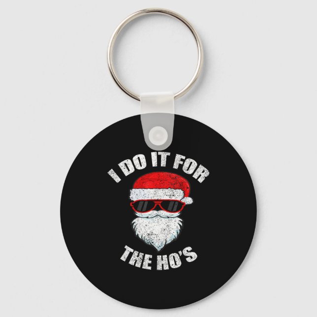 Funny Christmas Adult Naughty Dirty Pajama, Ho Pj, Key Ring (Front)