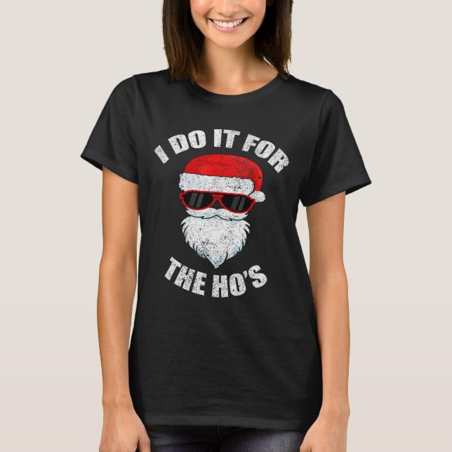 Funny Christmas Adult Naughty Dirty Pajama, Ho Pj, T-Shirt (Front)