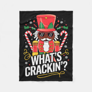 Funny Christmas African American Nutcracker Men Wo Fleece Blanket