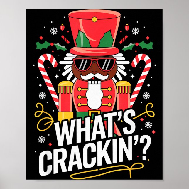Funny Christmas African American Nutcracker Men Wo Poster (Front)