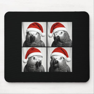 Funny Christmas African G Parrot Santa Photo Booth Mouse Mat