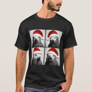Funny Christmas African G Parrot Santa Photo Booth T-Shirt