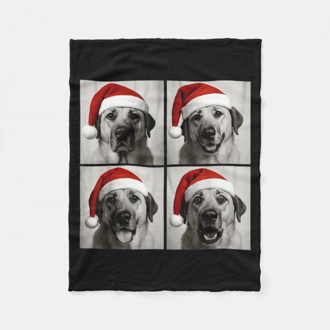 Funny Christmas Anatolian Shepherd Santa Dog Photo Fleece Blanket (Front)