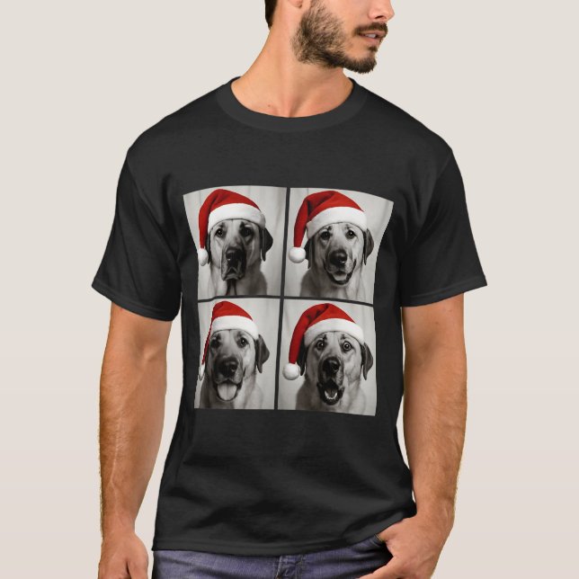 Funny Christmas Anatolian Shepherd Santa Dog Photo T-Shirt (Front)