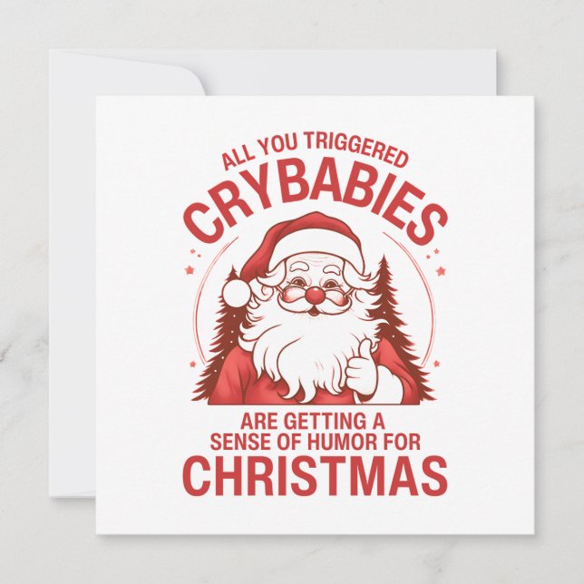 Funny Christmas Anti Woke Santa Claus Holiday Card (Front)