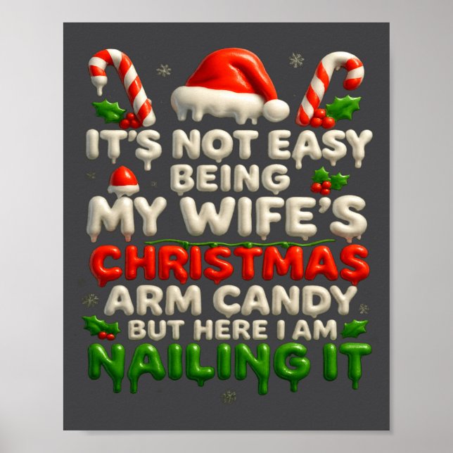 Funny Christmas Arm Candy Husband Holiday Couple H Poster (Front)