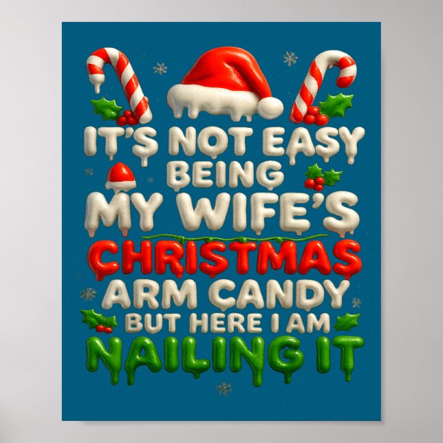 Funny Christmas Arm Candy Husband Holiday Couple H Poster (Front)