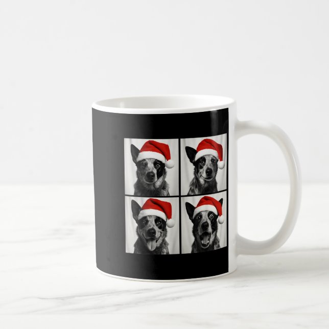 Funny Christmas Australian Cattle Dog Santa Photo  Coffee Mug (Right)