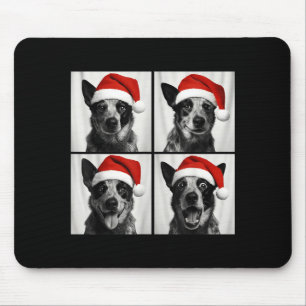 Funny Christmas Australian Cattle Dog Santa Photo Mouse Mat
