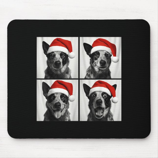 Funny Christmas Australian Cattle Dog Santa Photo  Mouse Mat (Front)