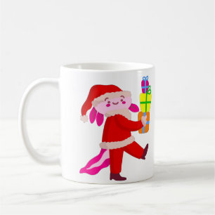 funny christmas axolotl santa claus coffee mug