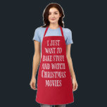 Funny Christmas Baking Saying Rustic Style Red  Apron<br><div class="desc">Funny Christmas Baking Saying Rustic Style Red Apron</div>