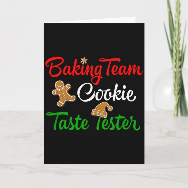 Funny Christmas Baking Team Cookie Taste Tester  Card (Front)