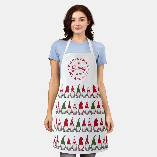 Funny Christmas Baking with my Gnomies  Apron (Worn)